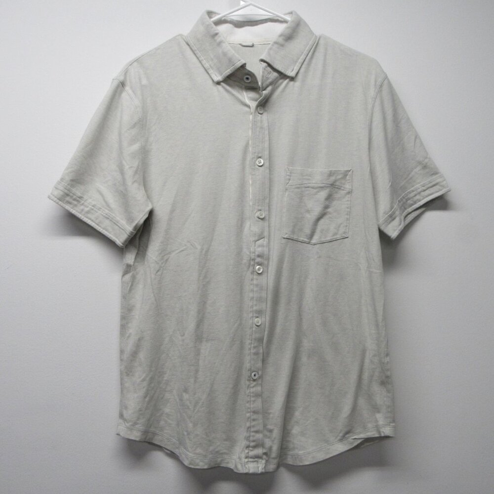 Kit And Ace Gray Tech Half Button Down Shirt Men's sz Medium? Casual Career
